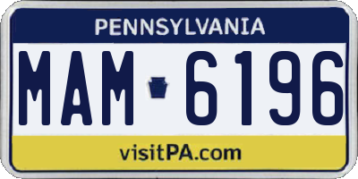 PA license plate MAM6196