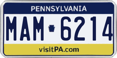 PA license plate MAM6214