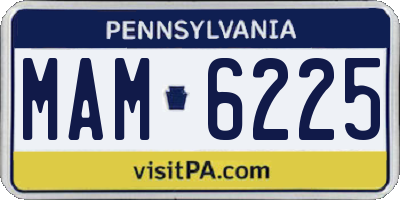 PA license plate MAM6225