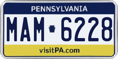 PA license plate MAM6228