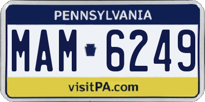 PA license plate MAM6249