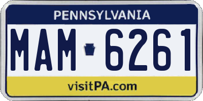 PA license plate MAM6261
