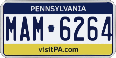 PA license plate MAM6264