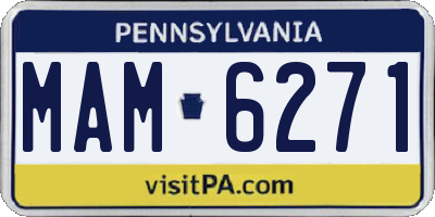 PA license plate MAM6271