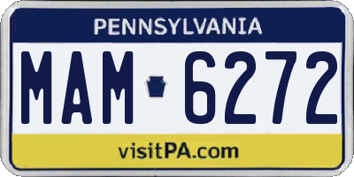 PA license plate MAM6272