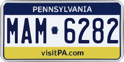 PA license plate MAM6282
