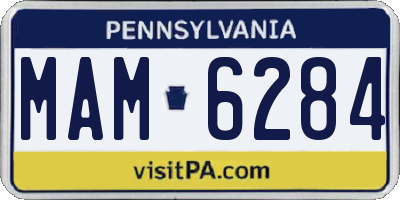 PA license plate MAM6284