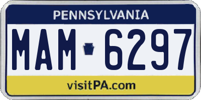 PA license plate MAM6297
