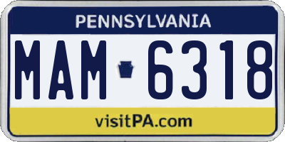 PA license plate MAM6318