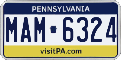 PA license plate MAM6324