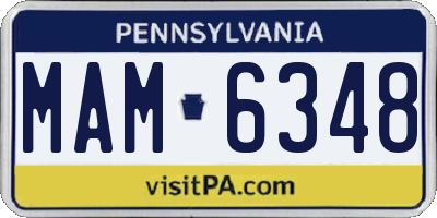 PA license plate MAM6348