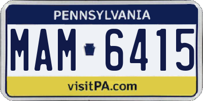 PA license plate MAM6415