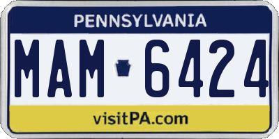PA license plate MAM6424