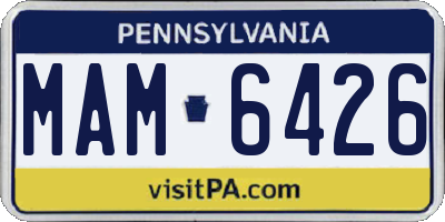 PA license plate MAM6426