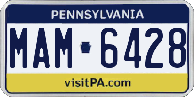 PA license plate MAM6428