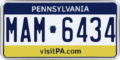 PA license plate MAM6434