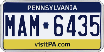PA license plate MAM6435