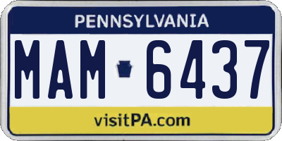 PA license plate MAM6437