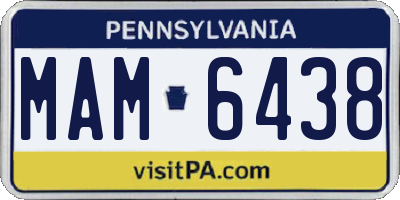 PA license plate MAM6438