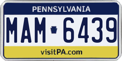 PA license plate MAM6439