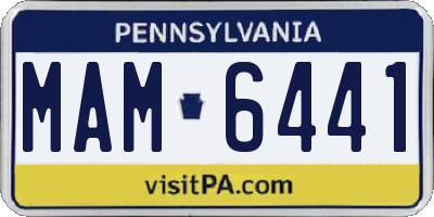 PA license plate MAM6441