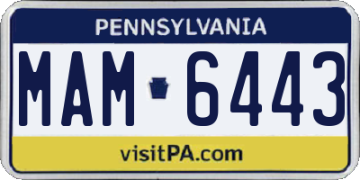 PA license plate MAM6443
