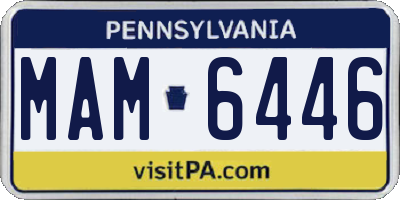 PA license plate MAM6446