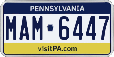 PA license plate MAM6447