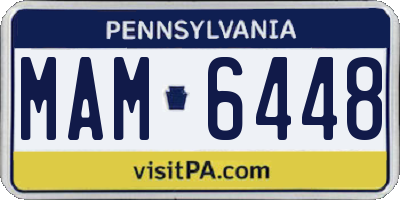 PA license plate MAM6448