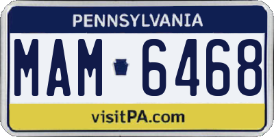 PA license plate MAM6468