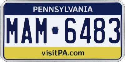 PA license plate MAM6483
