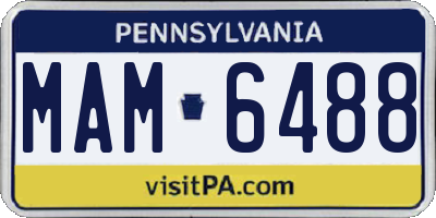 PA license plate MAM6488