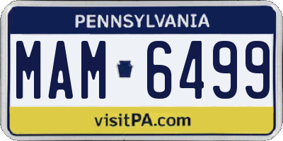 PA license plate MAM6499