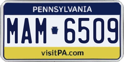 PA license plate MAM6509