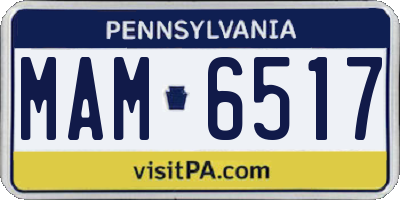 PA license plate MAM6517