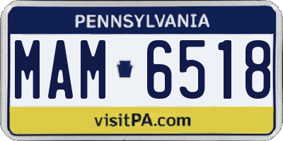 PA license plate MAM6518