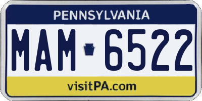 PA license plate MAM6522