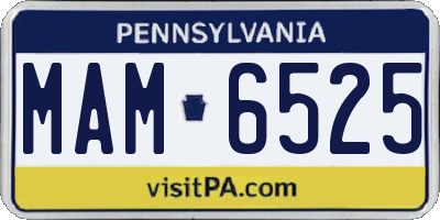 PA license plate MAM6525
