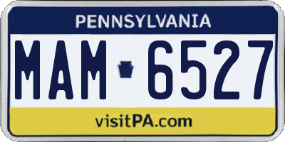 PA license plate MAM6527