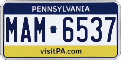 PA license plate MAM6537