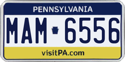 PA license plate MAM6556