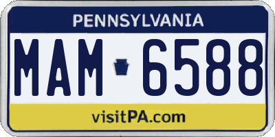 PA license plate MAM6588