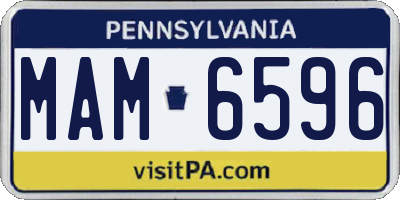 PA license plate MAM6596