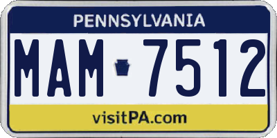 PA license plate MAM7512