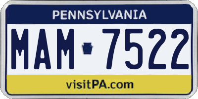 PA license plate MAM7522