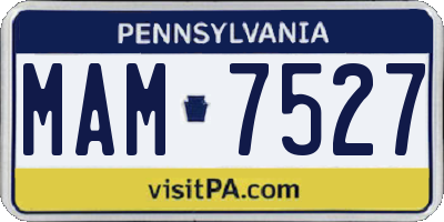 PA license plate MAM7527