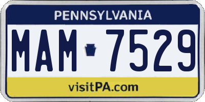 PA license plate MAM7529