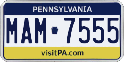 PA license plate MAM7555