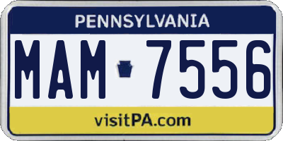 PA license plate MAM7556