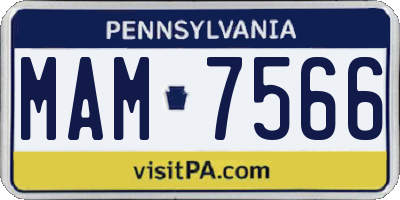PA license plate MAM7566